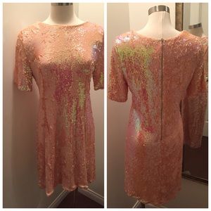 Pink Iridescent Sequin Dress
